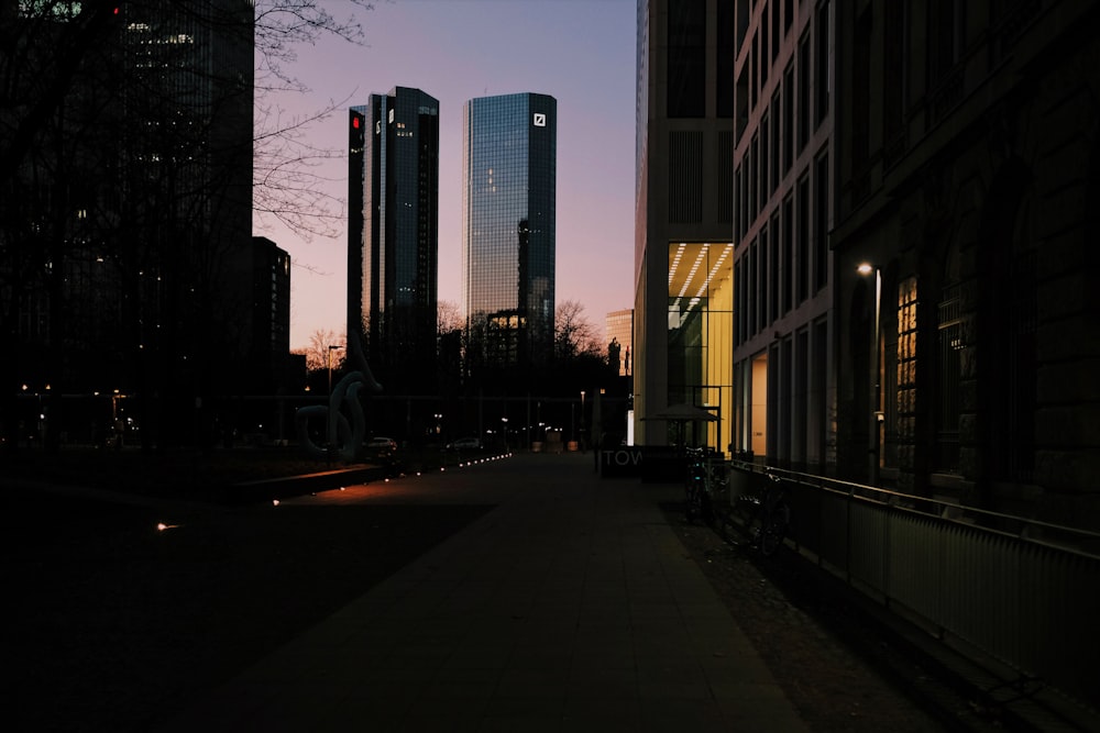 city buildings during night time