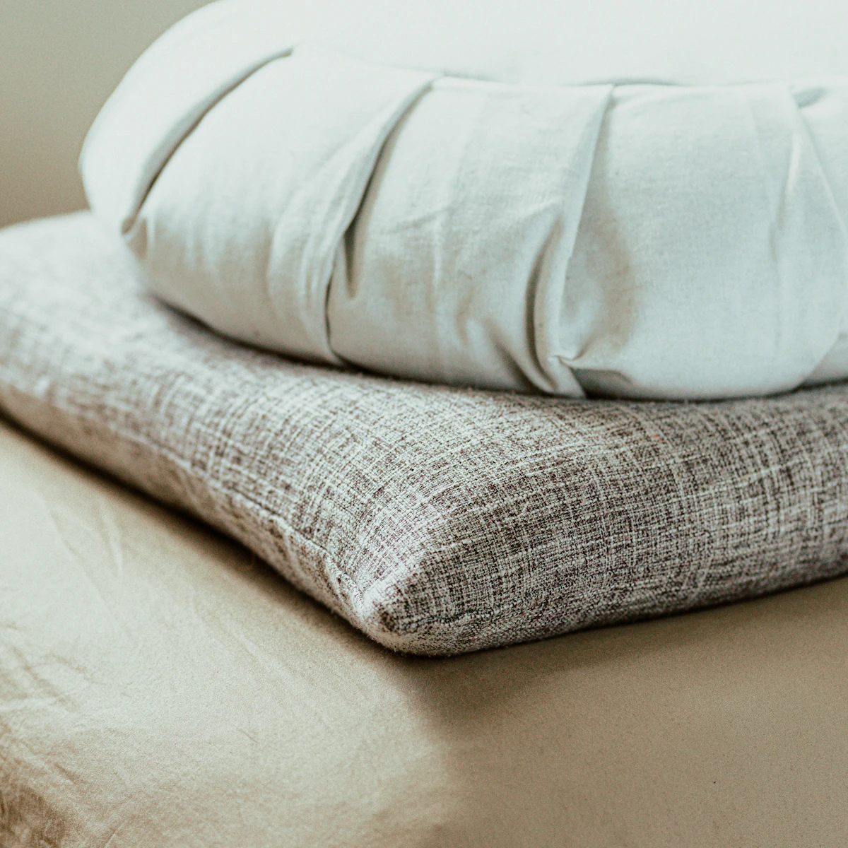 Washed linen cushion