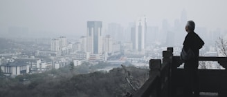 city skyline during foggy day