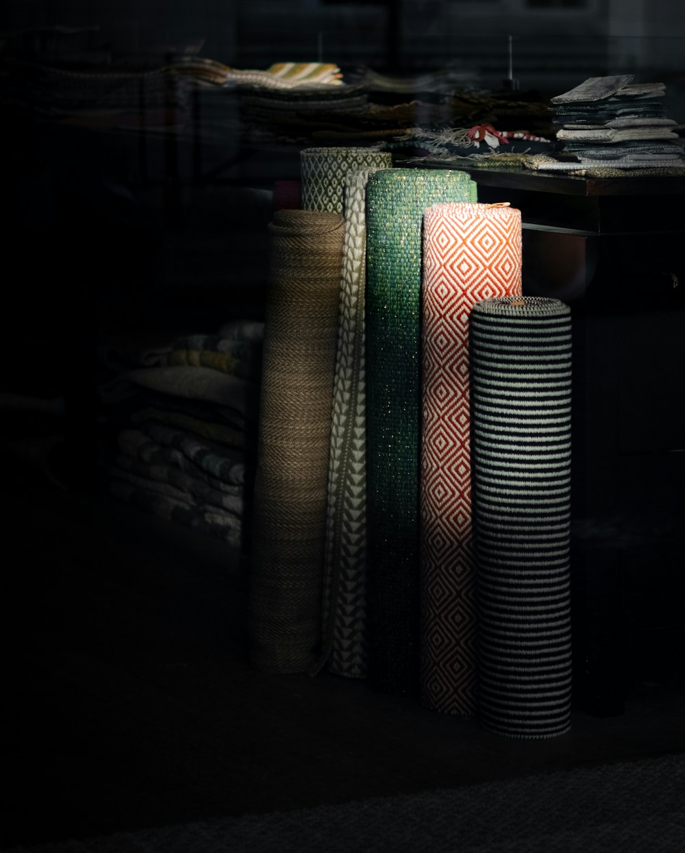 stack of books on table