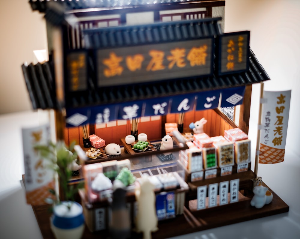 brown wooden shelf with assorted items