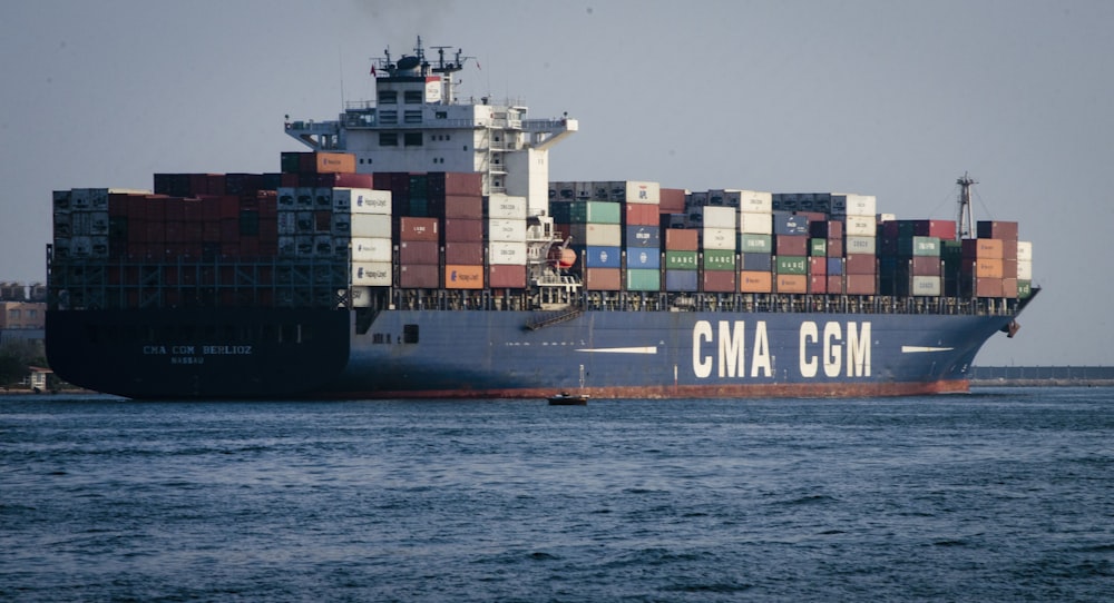 cargo ship on sea during daytime