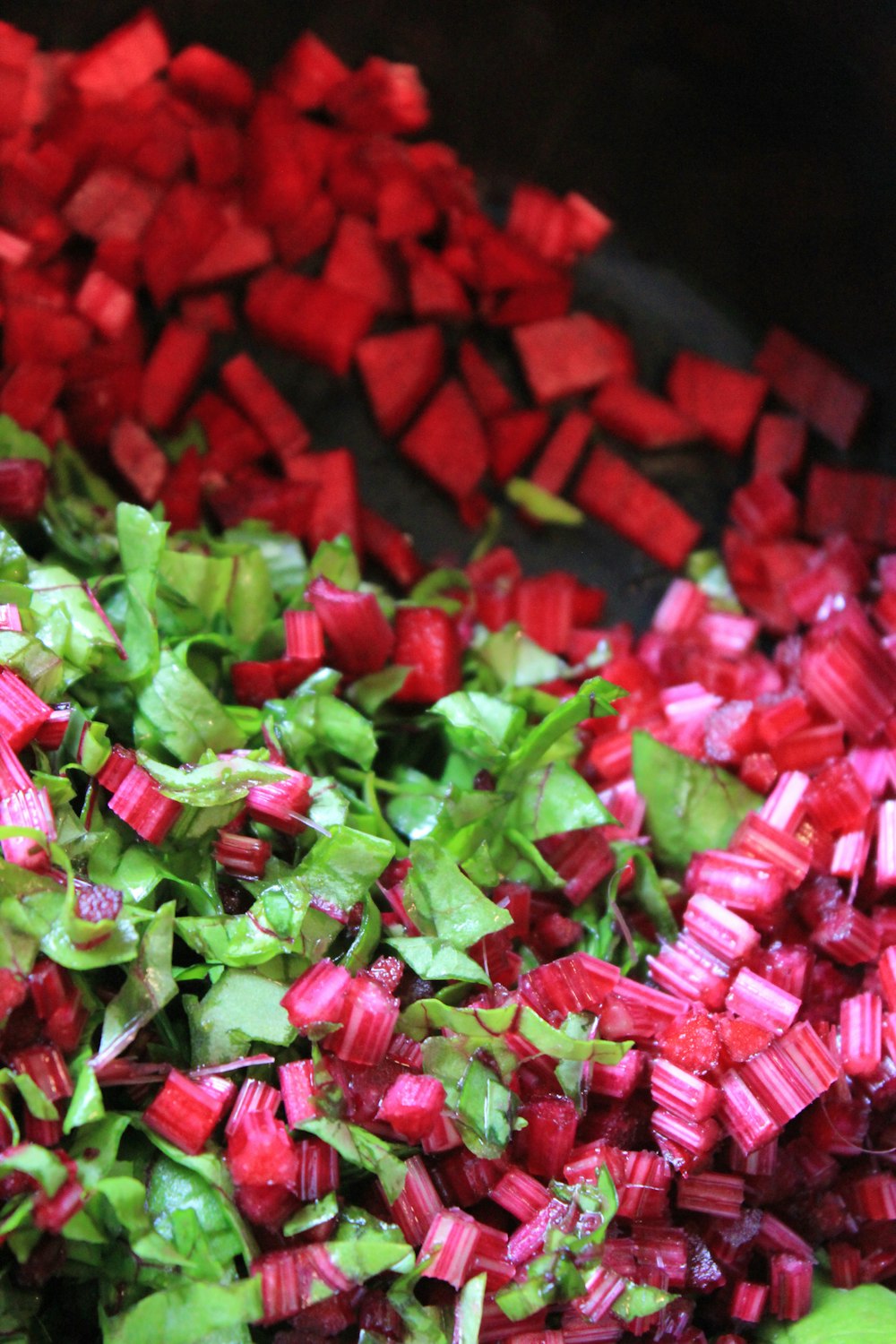 green and red vegetable leaves