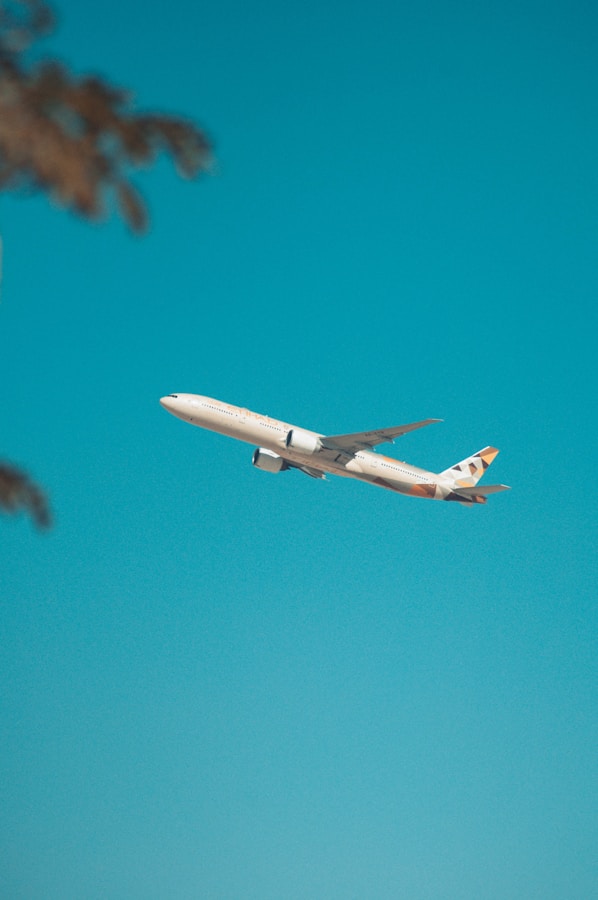 Airplane flying for travel and tours