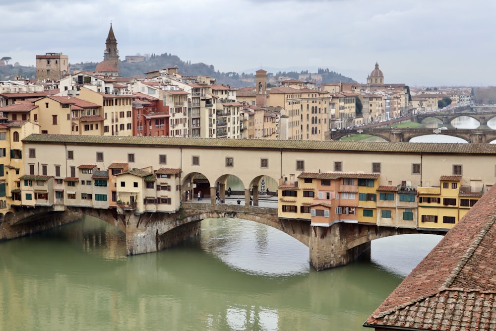 brown concrete bridge over river