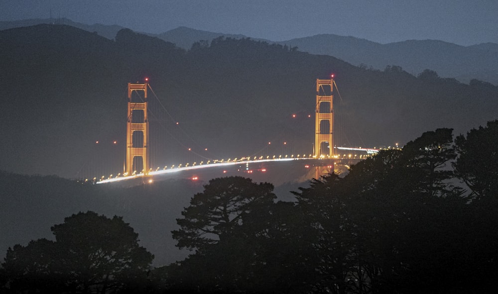 golden gate bridge during night time
