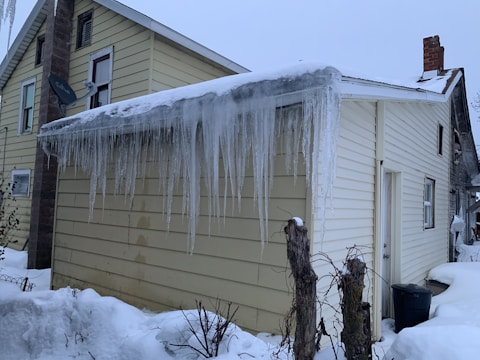 A cozy home with heat cables installed, preventing ice buildup.
