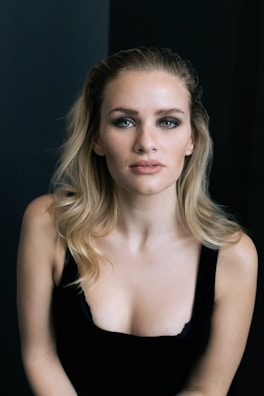 A portrait of a model with a flawlessly removed background and enhanced colors.