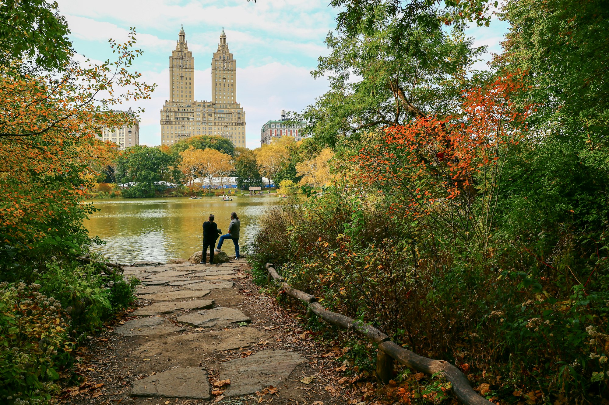 The San Remo seen from across The Lake, Central Park.