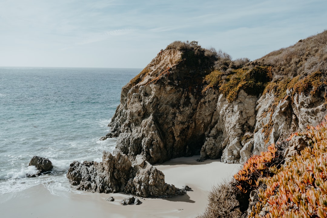 brown rock formation on sea shore during daytime