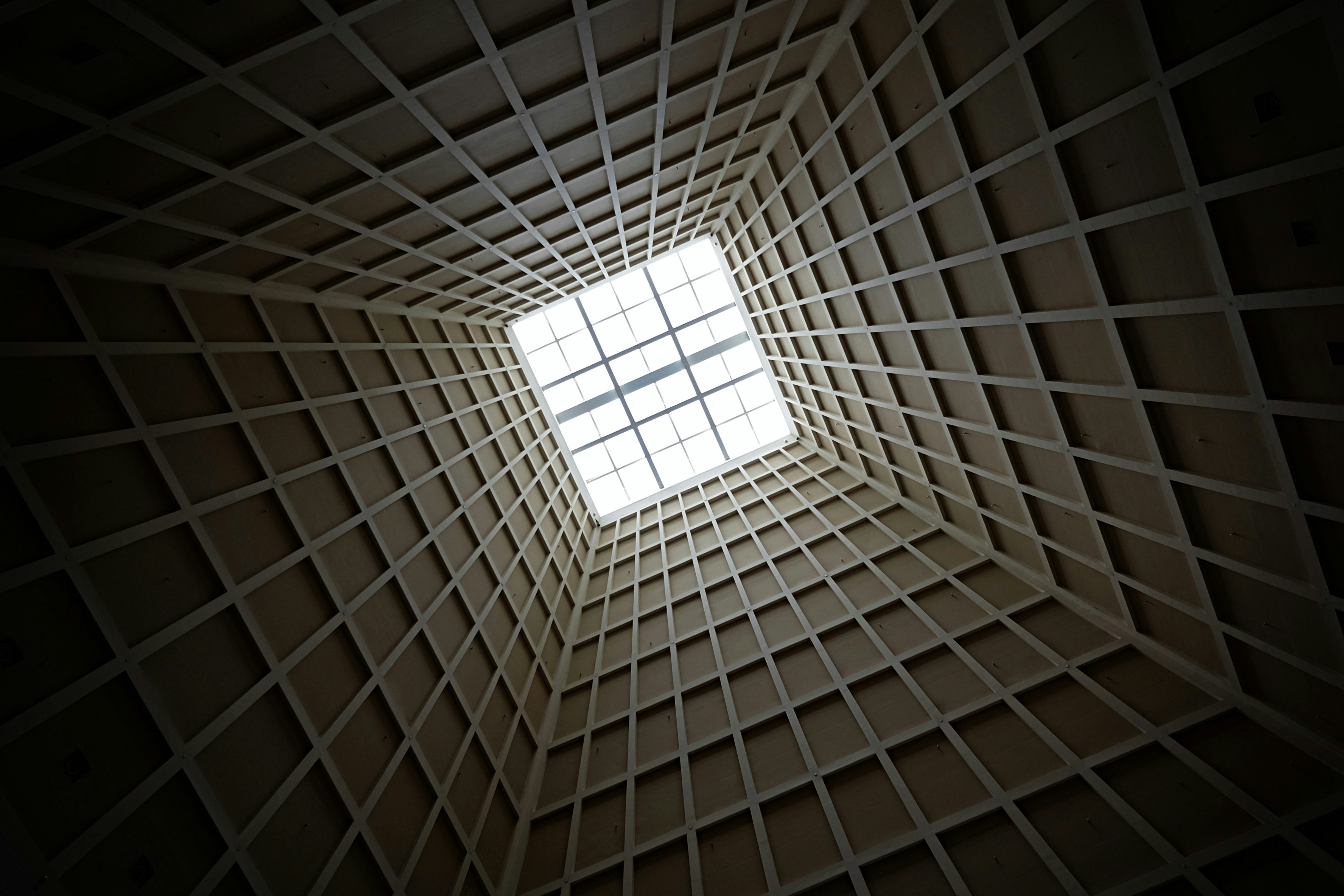 white and brown concrete ceiling