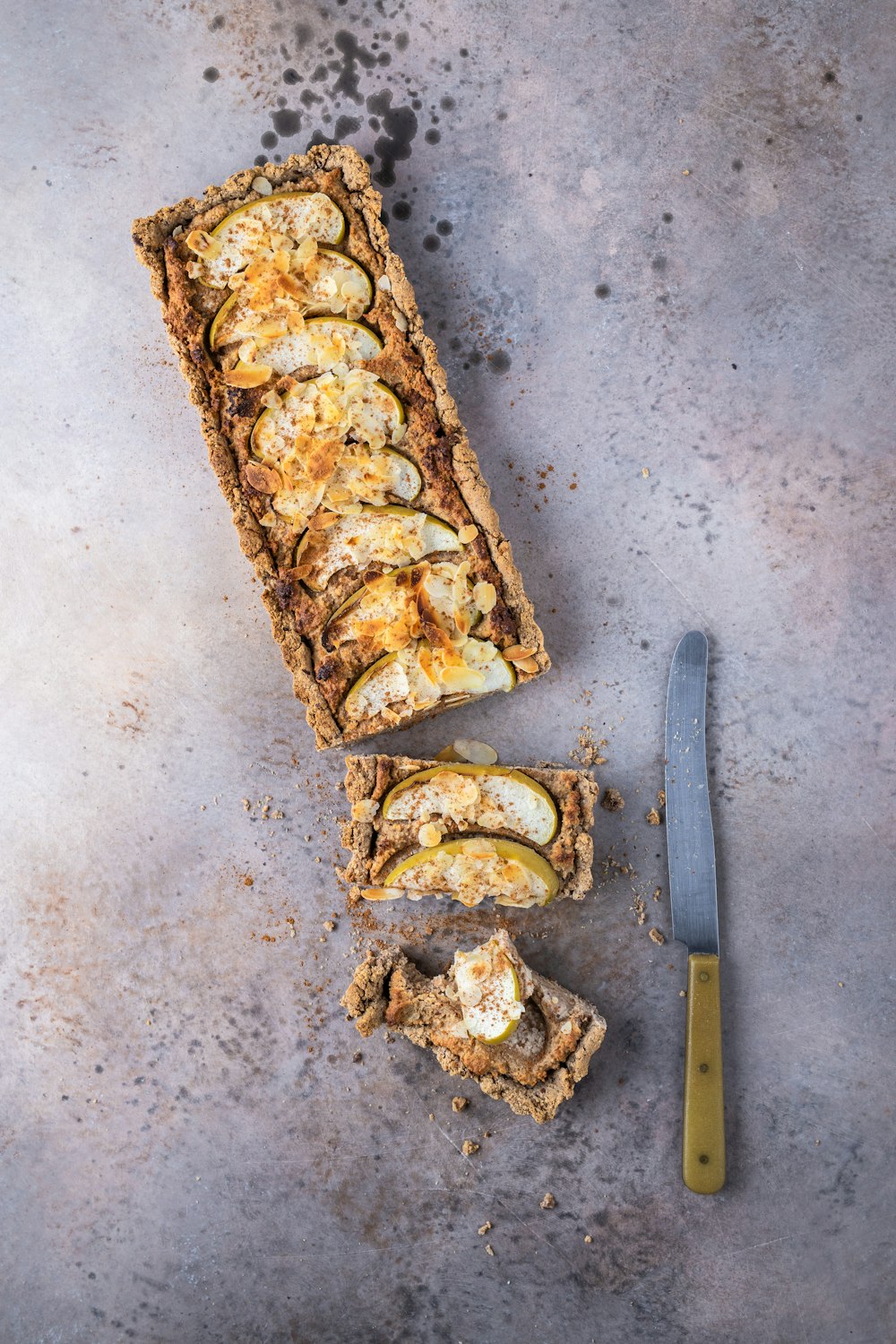 bread with cheese and knife