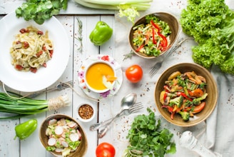 vegetable salad on white ceramic plate