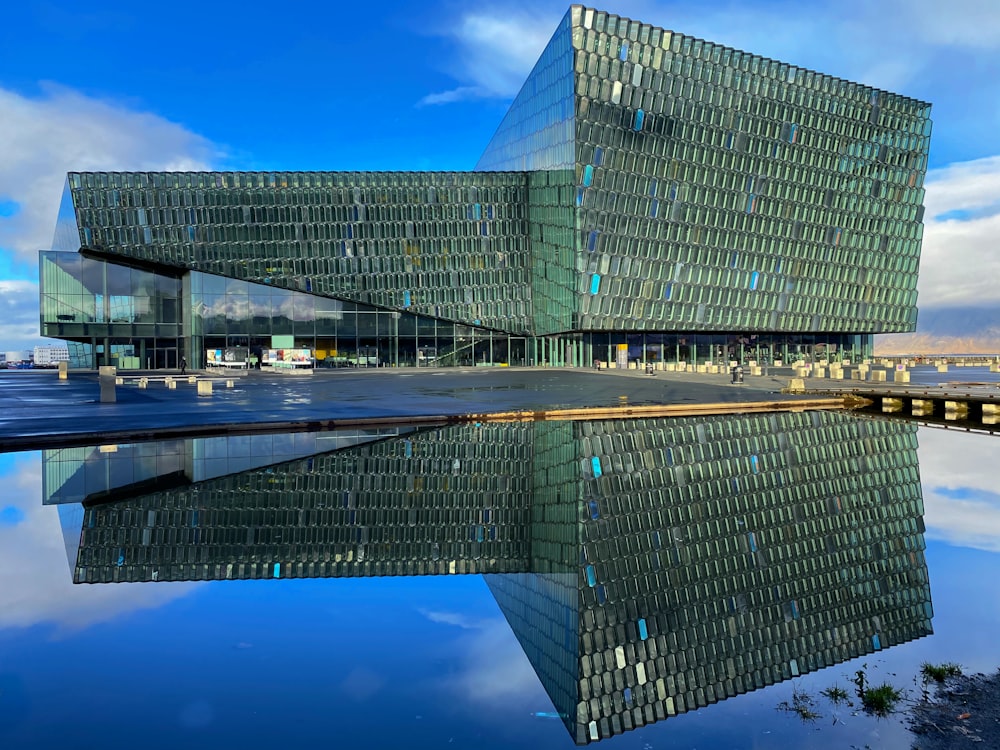 blue and gray glass building