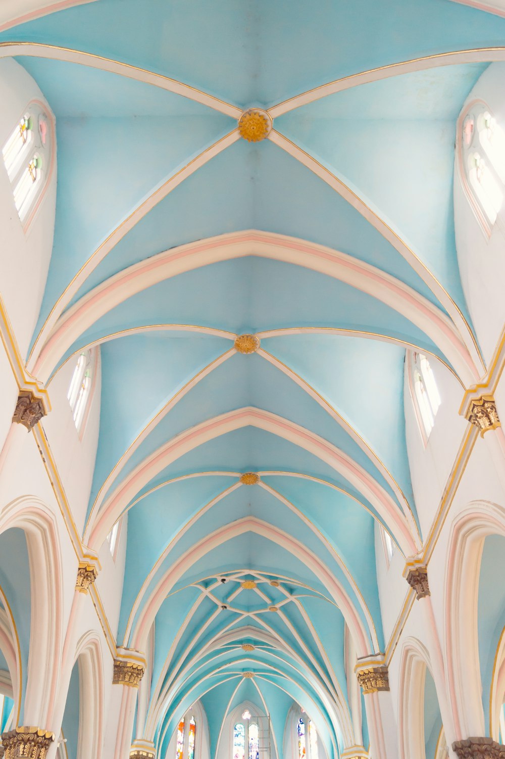 white and brown concrete ceiling