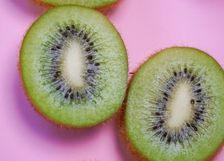 green and pink sliced fruit