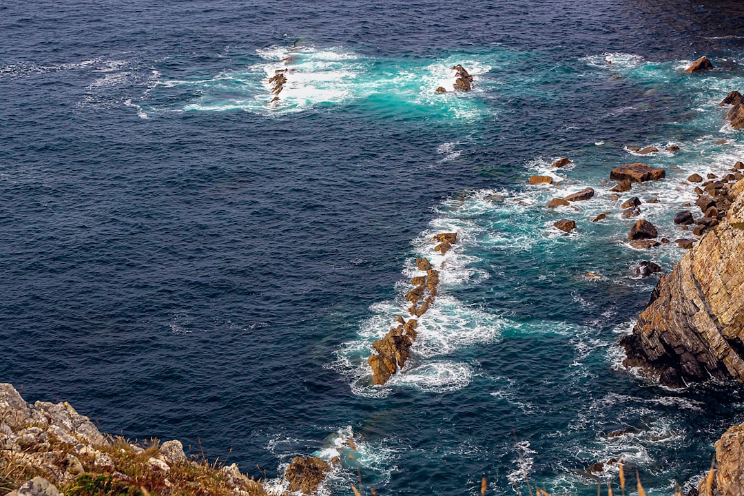 aerial view of ocean waves