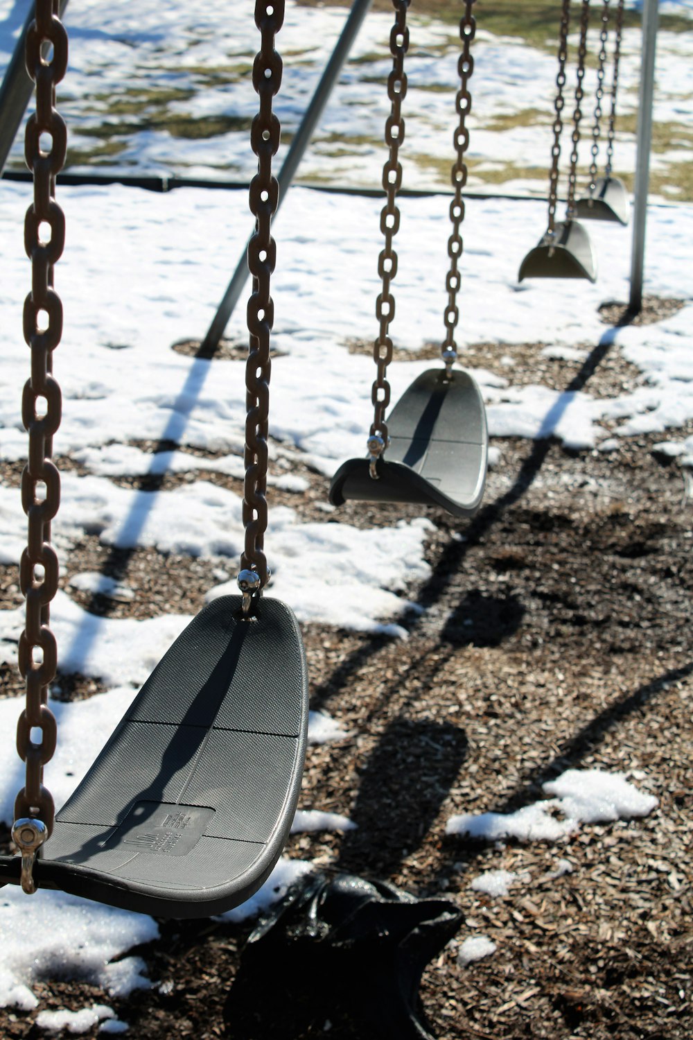 grey and black swing chair