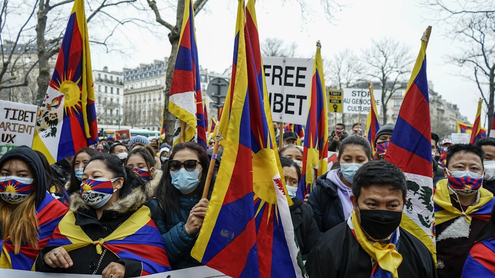 people holding flags during daytime