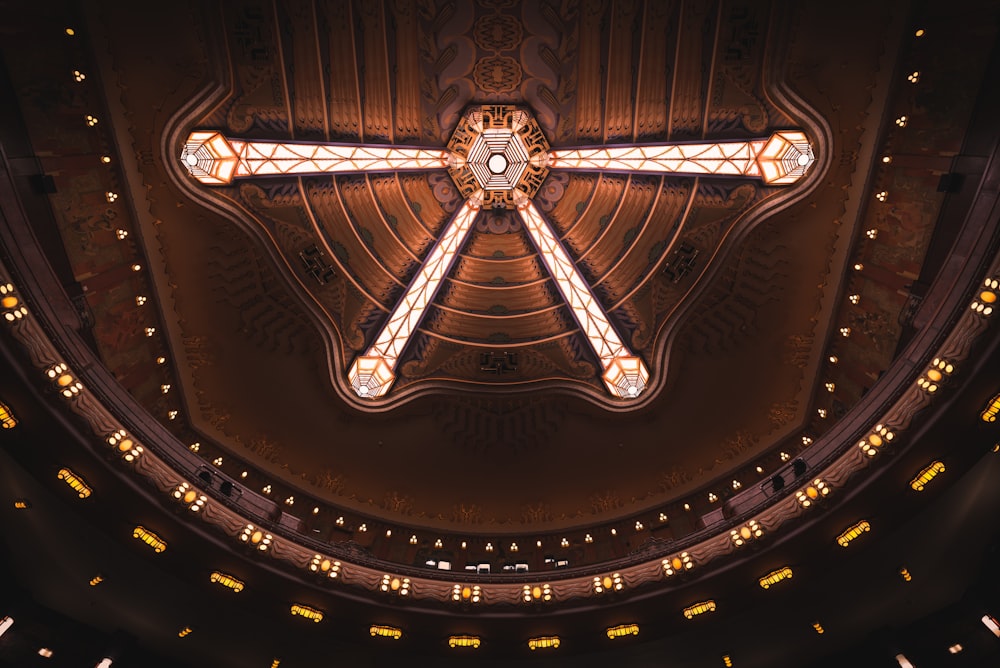 black and gold round ceiling