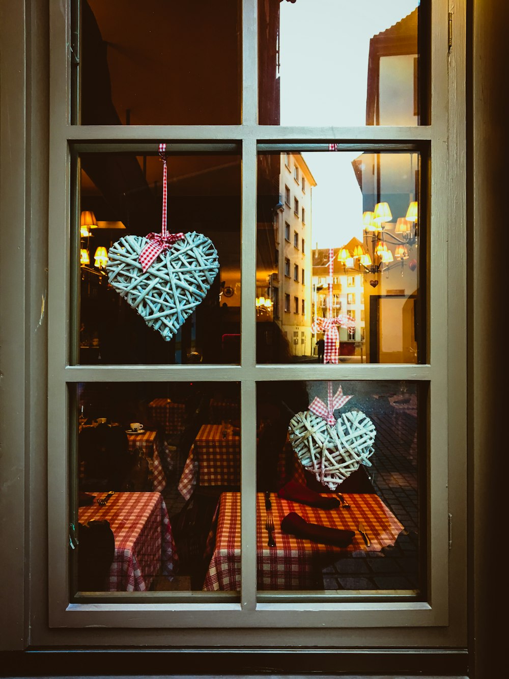 black and white umbrella on window