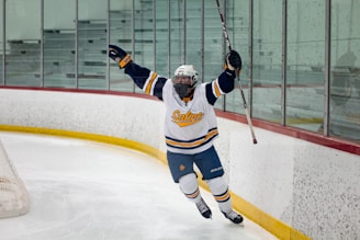 ice hockey players on ice hockey field
