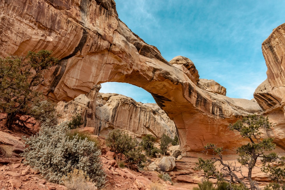 brown rock formation under blue sky during daytime