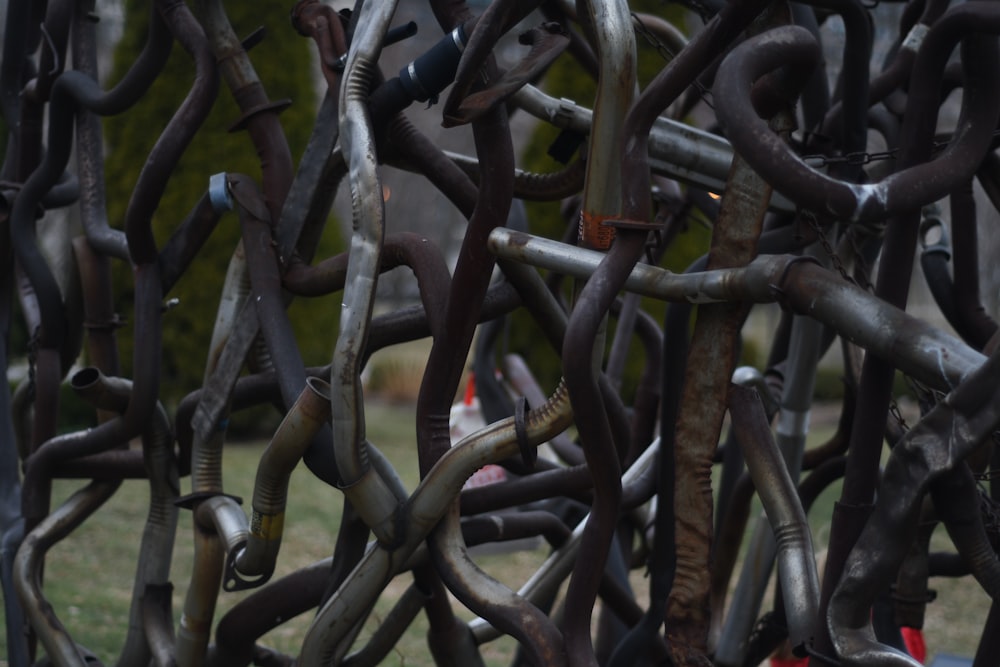 black metal chain link fence