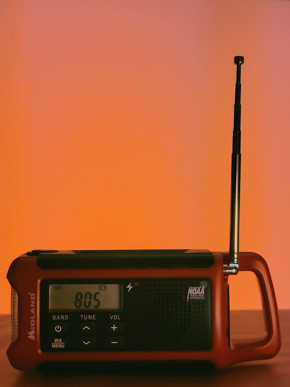 brown and black radio on white table