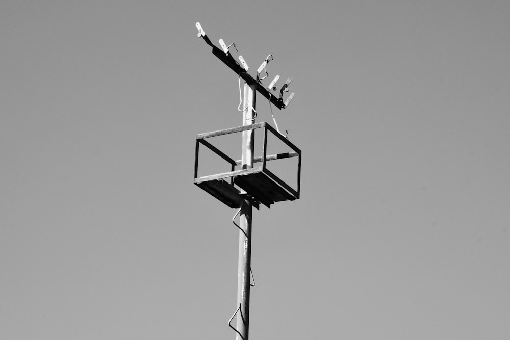 black and white photo of a basketball hoop