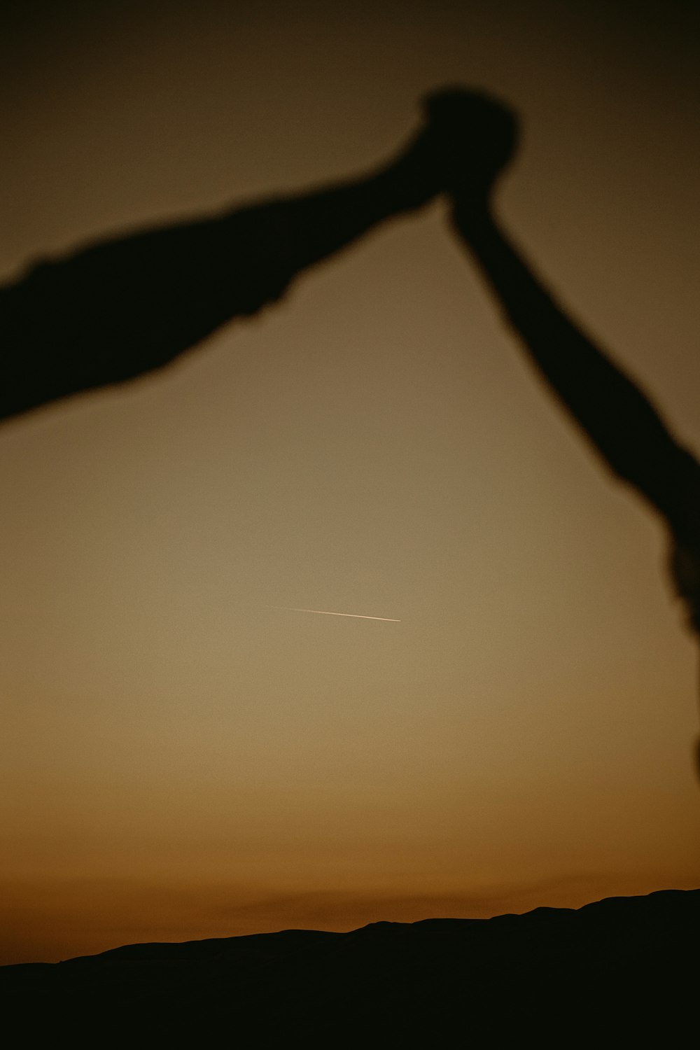 silhouette of persons hand