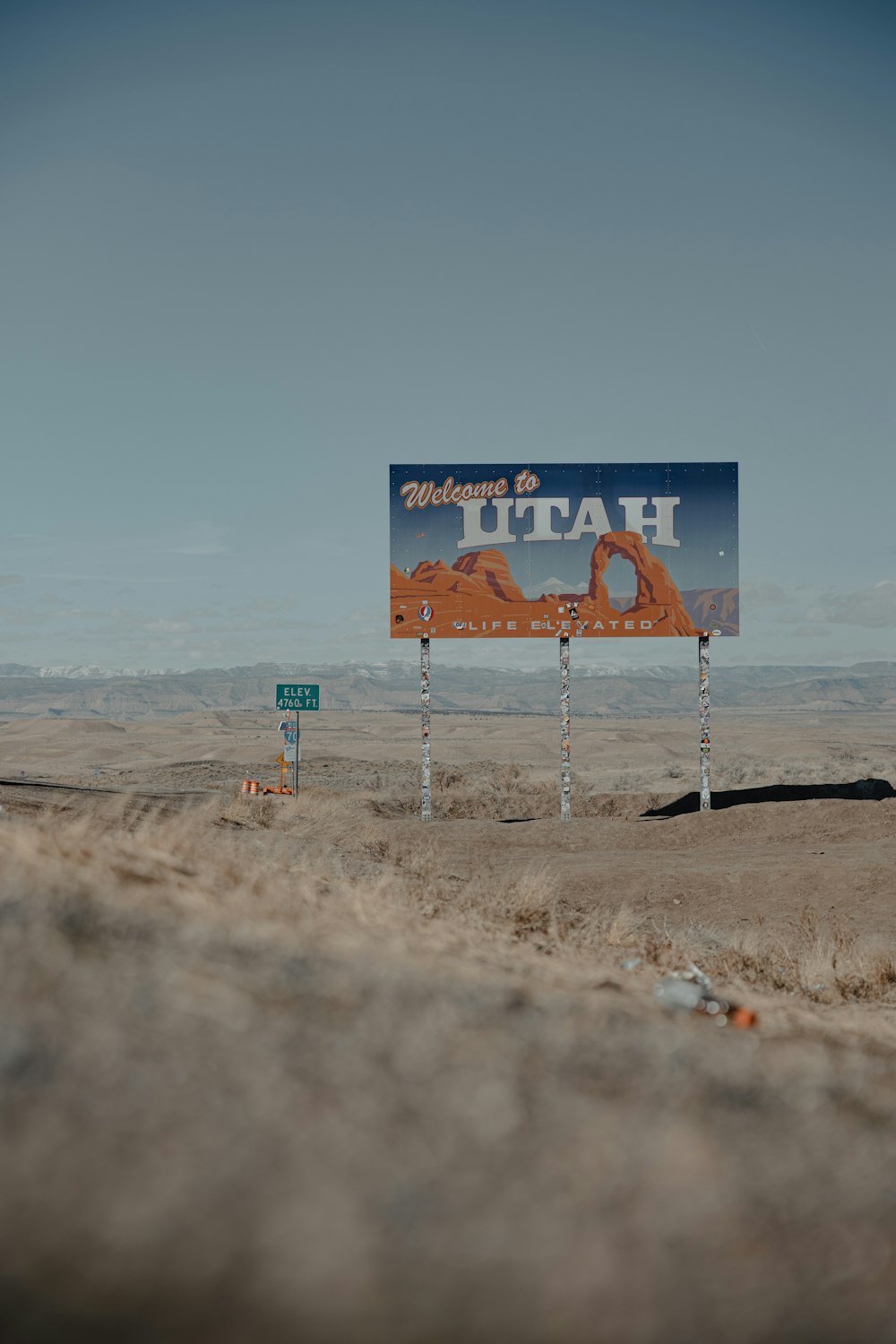 blue and white road sign