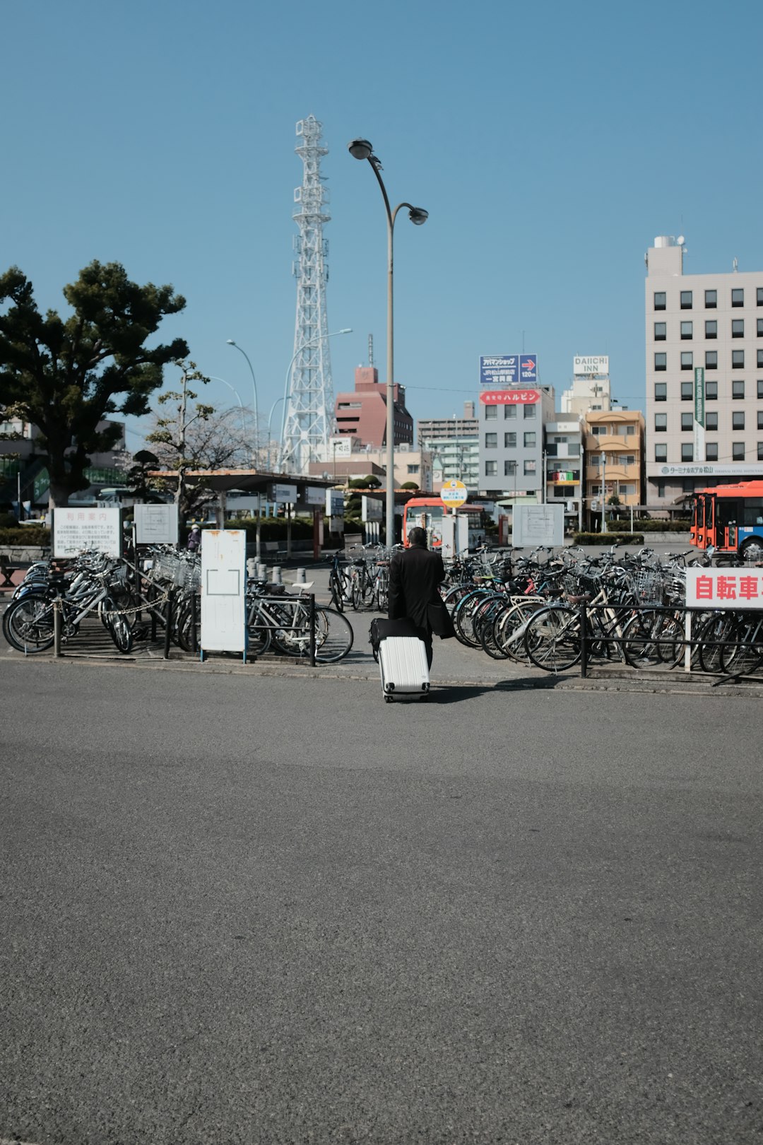 bicycles parked on a bicycle rack