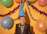 A joyful child wearing a colorful party hat, laughing during a fiestaluz character show.