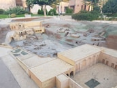 A detailed 3D simulation of a historical site used for teaching.