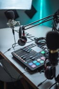 black and silver audio mixer