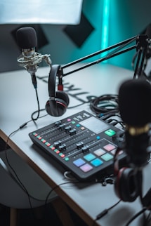 black and silver audio mixer