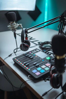 black and silver audio mixer