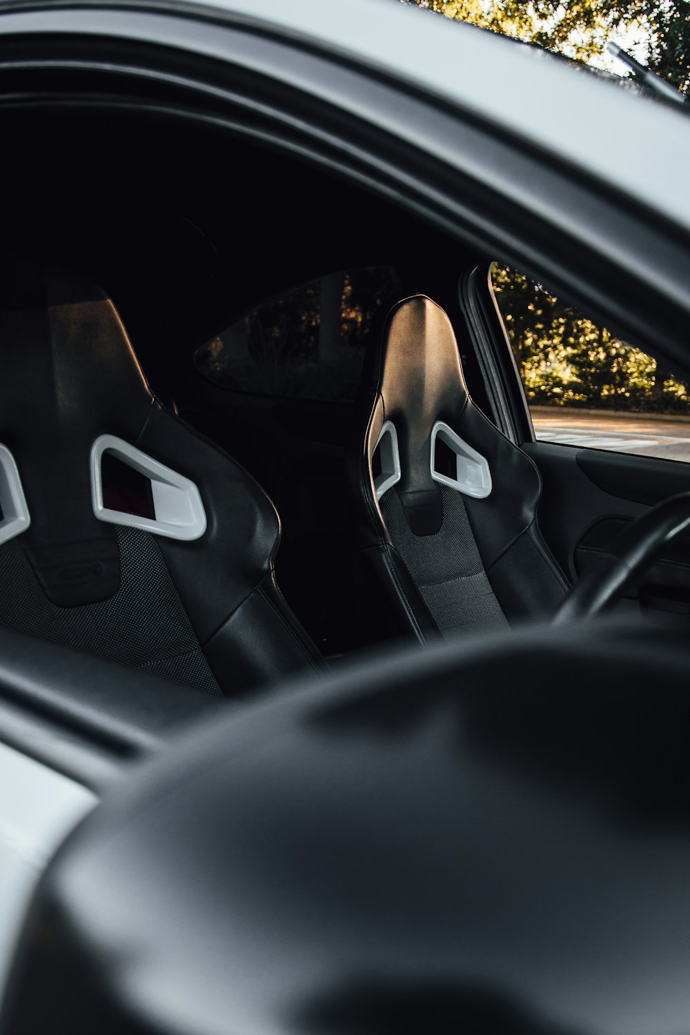 black car door with black handle