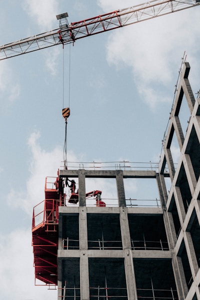 red and white metal ladder