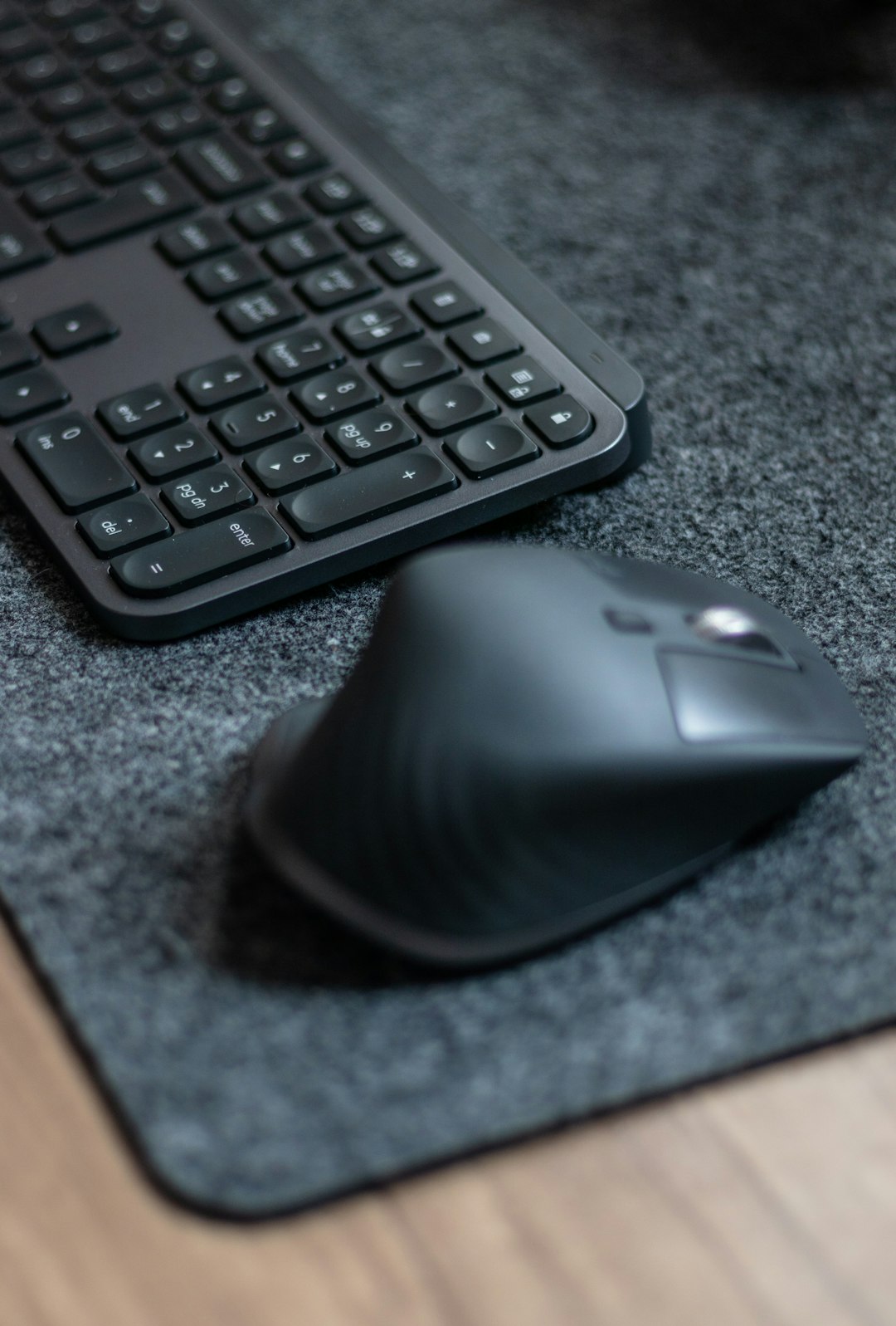 black computer keyboard on gray table