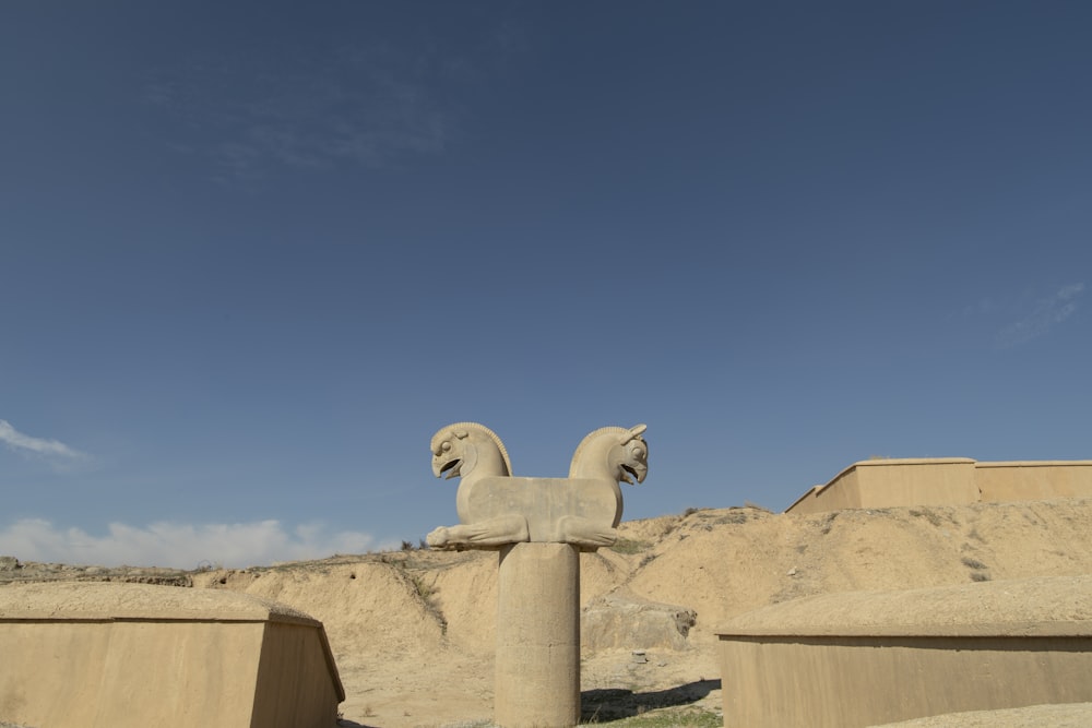 white polar bear statue on brown concrete wall during daytime