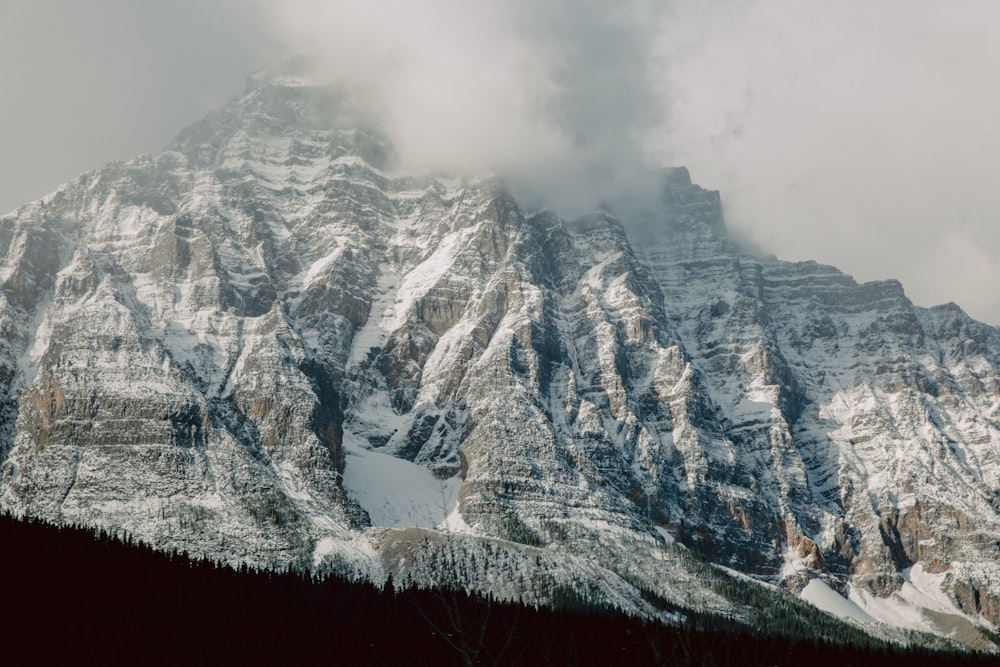 snow covered mountain during daytime