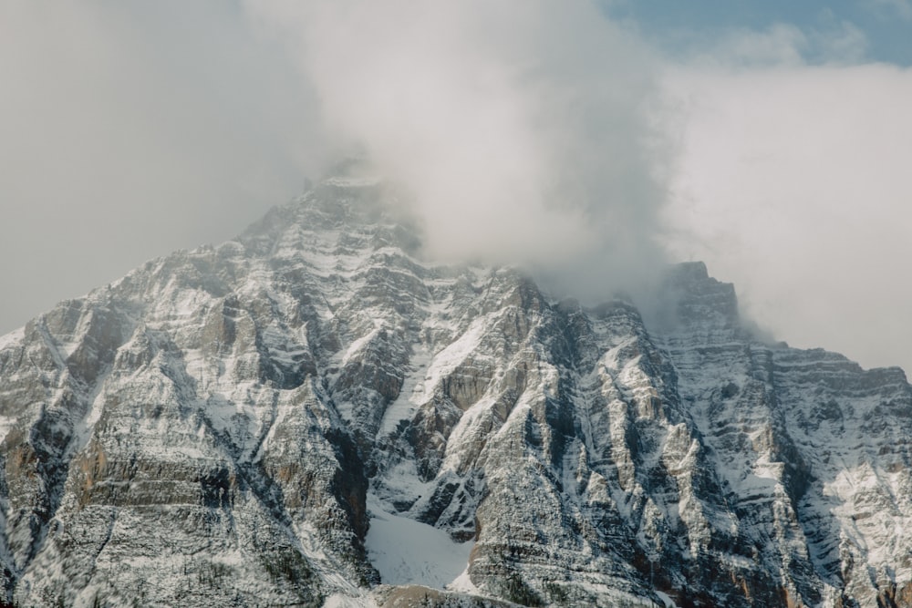 snow covered mountain during daytime