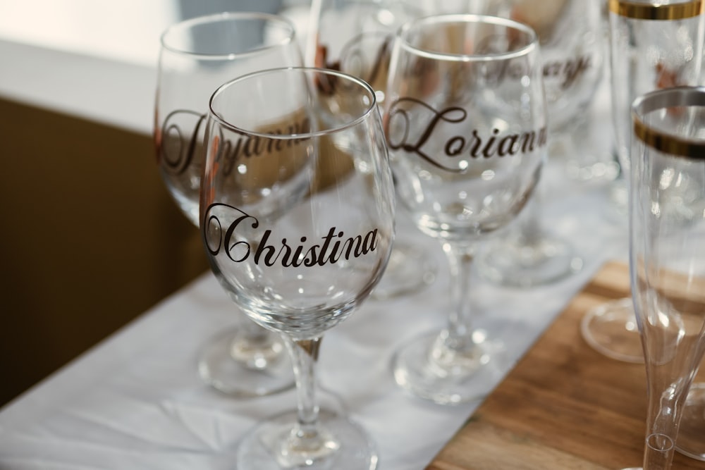 clear wine glass on white ceramic plate