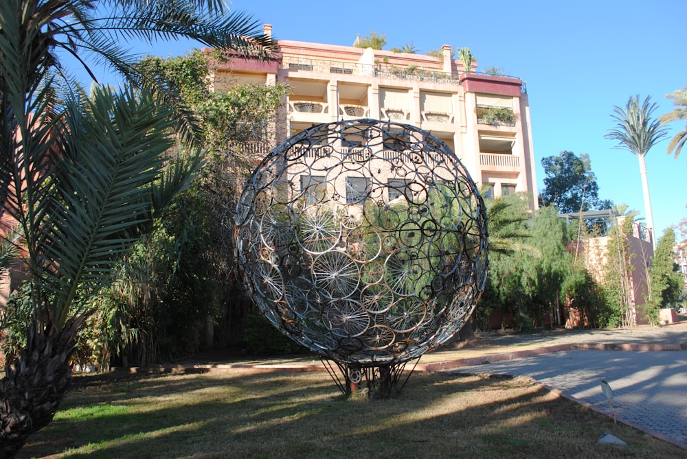 green and brown tree with glass ball