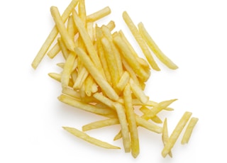 french fries on white background