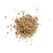 A close-up view of a mix of dried herbs and spices scattered on a white background. The mixture includes various seeds such as coriander and peppercorns, alongside coarse, shredded leaves and pieces of dried orange peel.