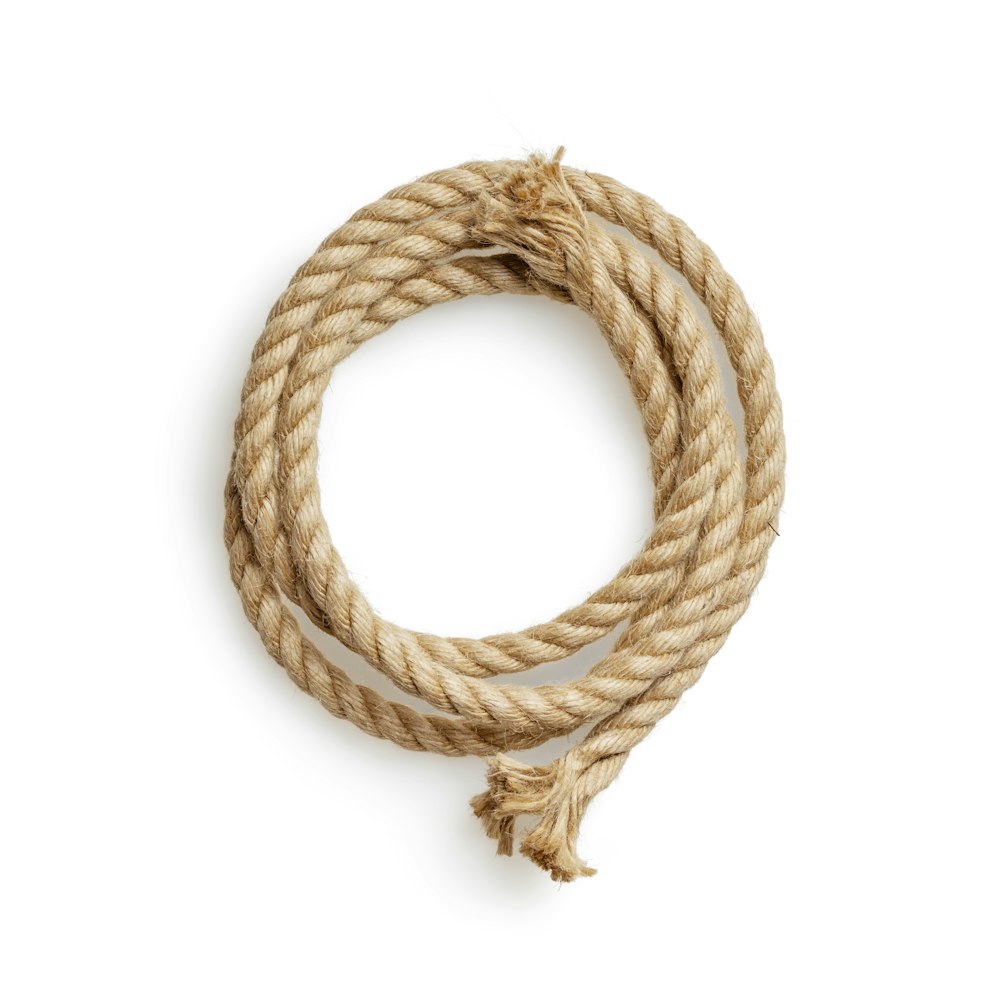 brown rope on white background