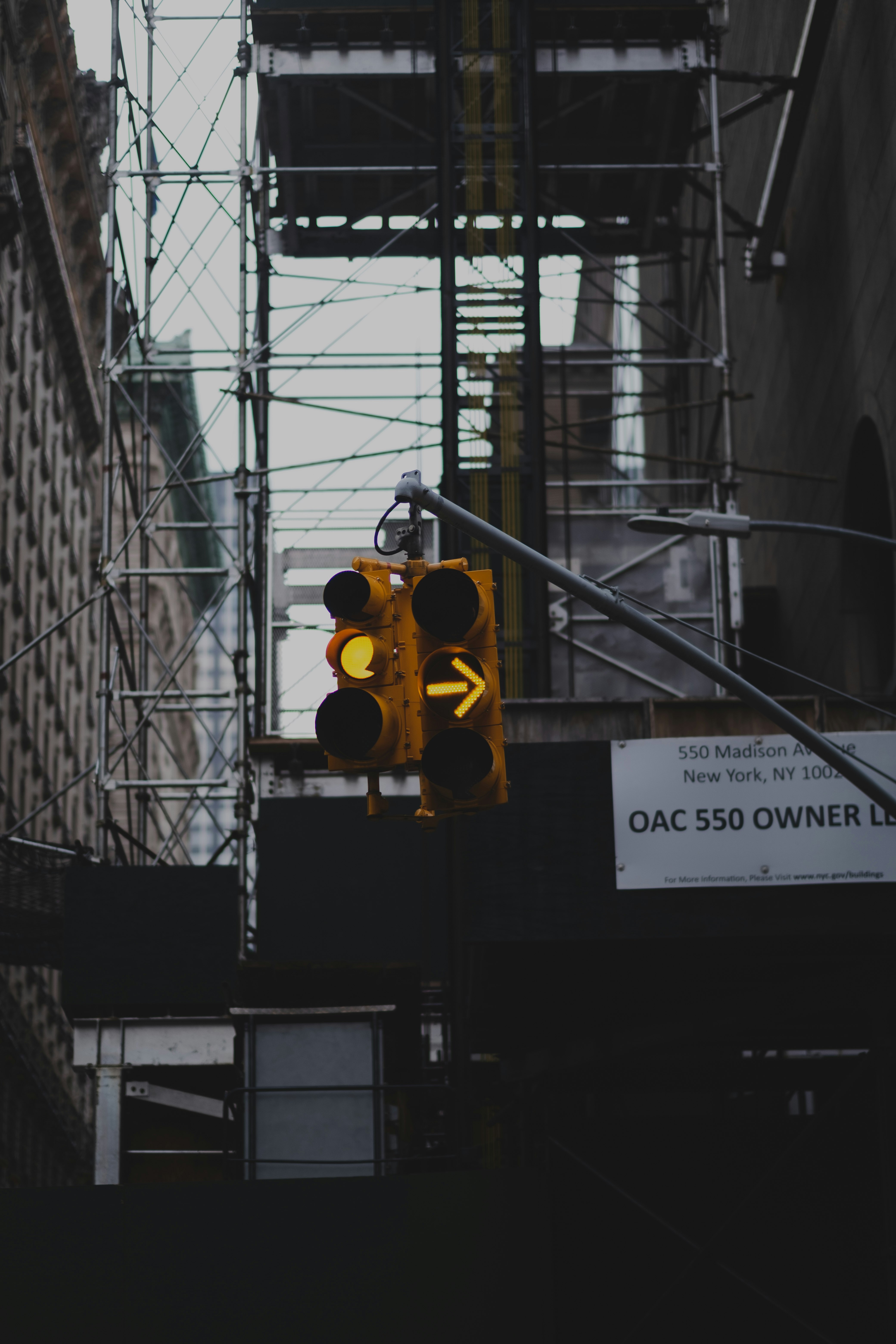 traffic light on stop sign